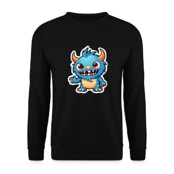 Illustration40 1Cute monster - Unisex Sweatshirt - black - Front - Alina (178cm) & Michal (187cm)