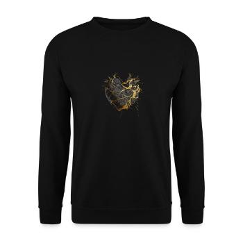 Kintsugi Kintsukuroi Imperfect Japanese Art Wabi S - Unisex Pullover - Schwarz - Vorne - Alina (178cm) & Michal (187cm)