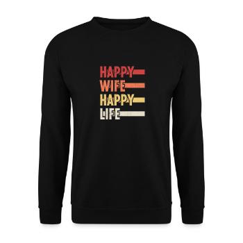 Femme Heureuse Vie Heureuse - Sweat-shirt Unisexe - noir - Devant - Alina (178cm) & Michal (187cm)