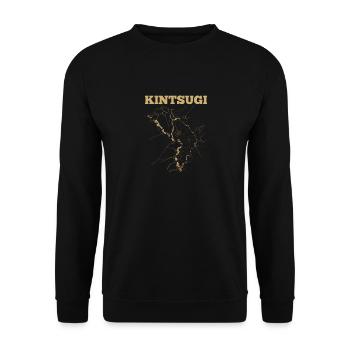 Kintsugi Kintsukuroi Imperfect Japanese Art Wabi S - Unisex Pullover - Schwarz - Vorne - Alina (178cm) & Michal (187cm)
