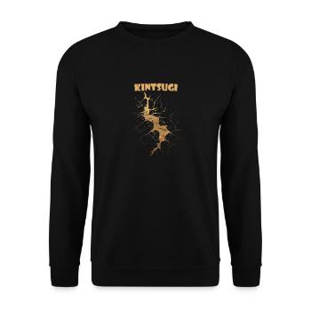 Kintsugi Kintsukuroi Art japonais imparfait Wabi S - Sweat-shirt Unisexe - noir - Devant - Alina (178cm) & Michal (187cm)