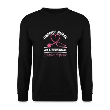 Hospice Nurse Aka Personal Comfort Engineer - Unisex Pullover - Schwarz - Vorne - Alina (178cm) & Michal (187cm)