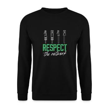Respect The Network IT Engineer Administration - Unisex Pullover - Schwarz - Vorne - Alina (178cm) & Michal (187cm)