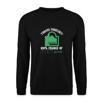 Todays Forecast 100% Chance Of Dns Issues Network - Unisex Sweatshirt - black - Front - Alina (178cm) & Michal (187cm)