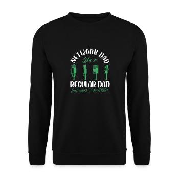 Network Dad Like A Regular Dad But More Lan-Tastic - Unisex Sweatshirt - black - Front - Alina (178cm) & Michal (187cm)