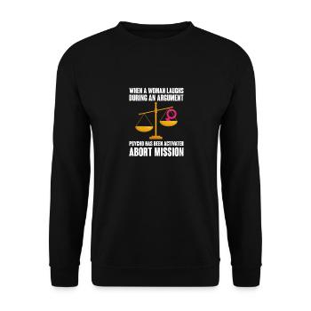 Quand une femme rit pendant une dispute Avorter - Sweat-shirt Unisexe - noir - Devant - Alina (178cm) & Michal (187cm)