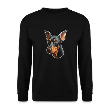 Dobermann - Sweat-shirt Unisexe - noir - Devant - Alina (178cm) & Michal (187cm)