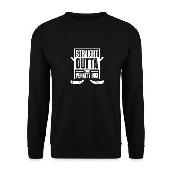 Straight outta the penalty box Ice Hockey - Unisex Sweatshirt - black - Front - Alina (178cm) & Michal (187cm)