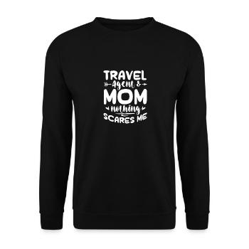 Travel agent Mom Nothing scares me - Unisex Sweatshirt - black - Front - Alina (178cm) & Michal (187cm)