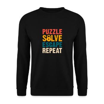 Puzzle Résoudre Évasion Répéter le défi d’évasion - Sweat-shirt Unisexe - noir - Devant - Alina (178cm) & Michal (187cm)