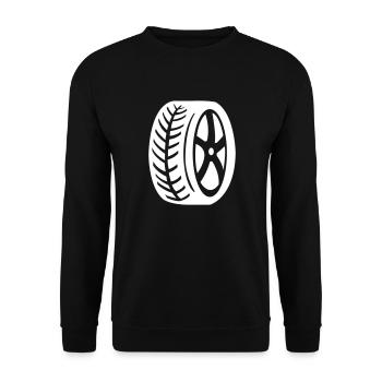 reifen - Unisex Pullover - Schwarz - Vorne - Alina (178cm) & Michal (187cm)