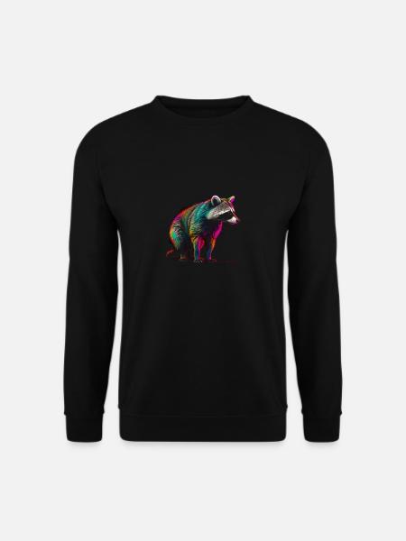 Waschbär Kunstwerk - Tier Kunst Waschbär - Unisex Pullover - Schwarz