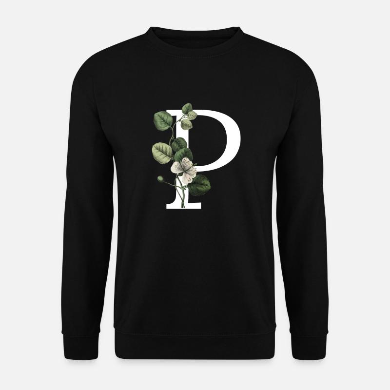 Letter P Green Botany - Unisex Sweatshirt - black