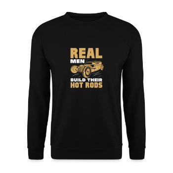 De vrais hommes construisent leur mécanicien de voiture classique Hot Rods - Sweat-shirt Unisexe - noir - Devant - Alina (178cm) & Michal (187cm)