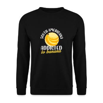 South Americana Addicted To Banana Confectioner - Unisex Pullover - Schwarz - Vorne - Alina (178cm) & Michal (187cm)