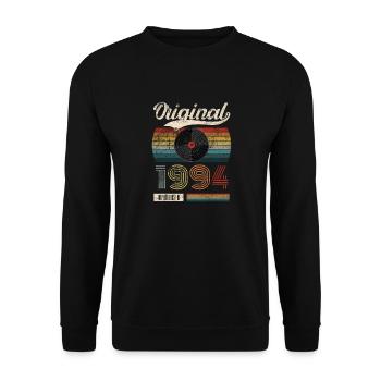 1994 Vintage Birthday Gift Tee Retro Style - Unisex Sweatshirt - black - Front - Alina (178cm) & Michal (187cm)