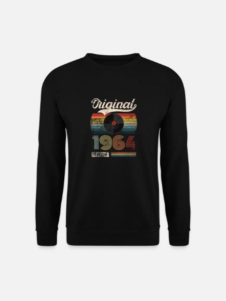 1964 Vintage Birthday Gift Tee Retro Style - Unisex Sweatshirt - black