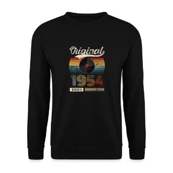Vintage, 1954, Vintage, 70e anniversaire, Rétro - Sweat-shirt Unisexe - noir - Devant - Alina (178cm) & Michal (187cm)