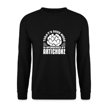 Today's Good Mood Is Sponsored By Artichoke - Unisex Pullover - Schwarz - Vorne - Alina (178cm) & Michal (187cm)