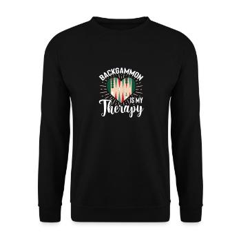 Backgammon Is My Therapy Tabletop Dice Game - Unisex Sweatshirt - black - Front - Alina (178cm) & Michal (187cm)