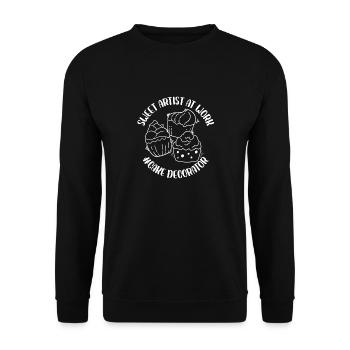 Sweet Artist At Work Cake Decorator Confectioner - Unisex Sweatshirt - black - Front - Alina (178cm) & Michal (187cm)