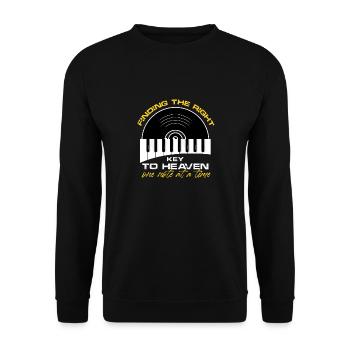 Trouver la bonne clé du ciel, une note à la fois - Sweat-shirt Unisexe - noir - Devant - Alina (178cm) & Michal (187cm)