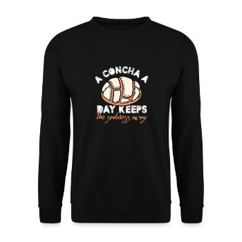 A Concha A Day Keeps The Sadness Away Mexican Pan - Unisex Pullover - Schwarz - Vorne - Alina (178cm) & Michal (187cm)