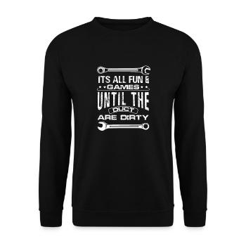 Tout est amusant et les jeux jusqu’à ce que le conduit soit sale - Sweat-shirt Unisexe - noir - Devant - Alina (178cm) & Michal (187cm)