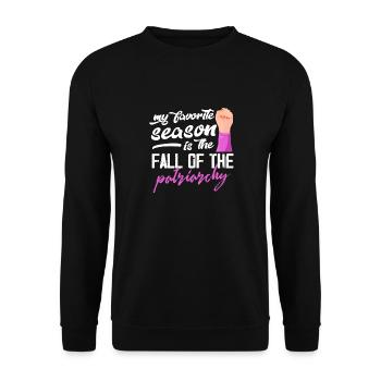 Ma saison préférée est la chute du patriarcat - Sweat-shirt Unisexe - noir - Devant - Alina (178cm) & Michal (187cm)