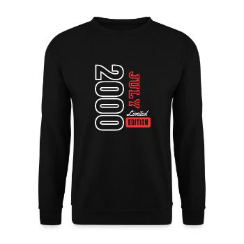 Jubiläumsgeschenk - Limitierte Auflage Juli 2000 - Unisex Pullover - Schwarz - Vorne - Alina (178cm) & Michal (187cm)