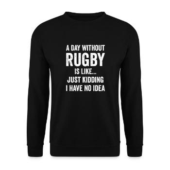 Ein Tag ohne Rugby ist wie Rugby Lover - Unisex Pullover - Schwarz - Vorne - Alina (178cm) & Michal (187cm)
