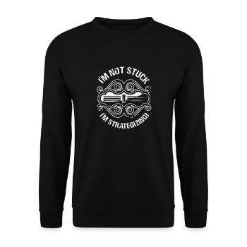 I'm Not Stuck I'm Strategizing Escape Game - Unisex Sweatshirt - black - Front - Alina (178cm) & Michal (187cm)
