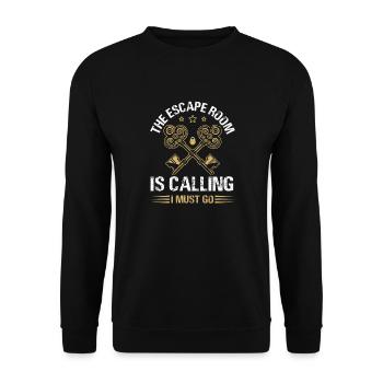 The Escape Room Is Calling I Must Go Mystery Room - Unisex Pullover - Schwarz - Vorne - Alina (178cm) & Michal (187cm)