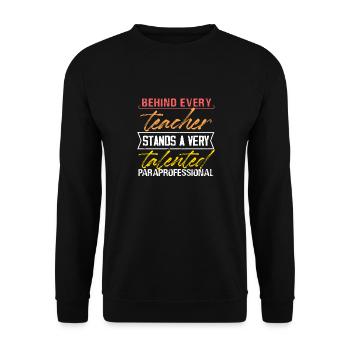 Derrière chaque enseignant se cache un - Sweat-shirt Unisexe - noir - Devant - Alina (178cm) & Michal (187cm)