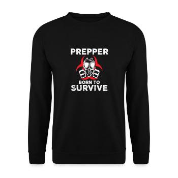 Prepper Born to survive - Unisex Sweatshirt - black - Front - Alina (178cm) & Michal (187cm)