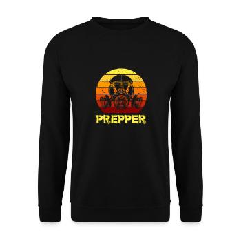 Prepper Doomsday Survivor - Unisex Sweatshirt - black - Front - Alina (178cm) & Michal (187cm)