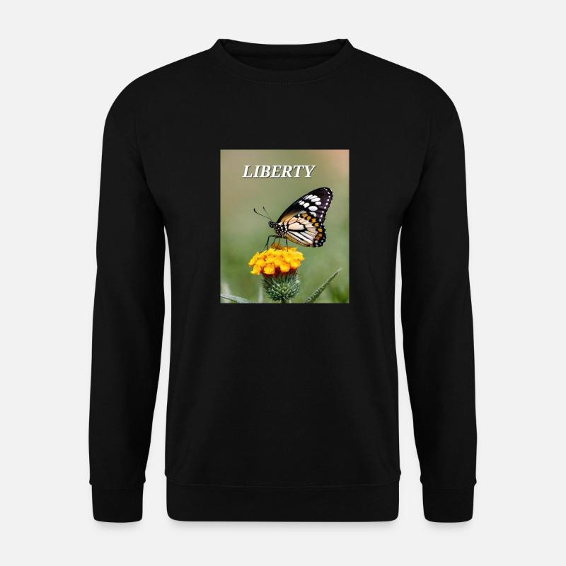 Schmetterling in Blüte - Unisex Pullover - Schwarz