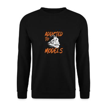 addicted to models Design for a lover of train - Unisex Sweatshirt - black - Front - Alina (178cm) & Michal (187cm)