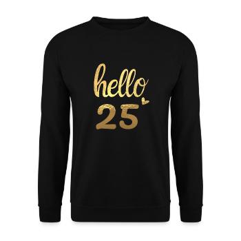 Hello 25 gold - Unisex Sweatshirt - black - Front - Alina (178cm) & Michal (187cm)