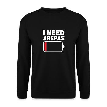 J’ai besoin d’arepas Design pour un amoureux d’arepa - Sweat-shirt Unisexe - noir - Devant - Alina (178cm) & Michal (187cm)