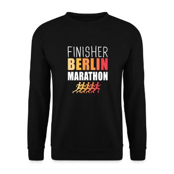 Finisher Berlin Marathon Lauf Laufen - Unisex Pullover - Schwarz - Vorne - Alina (178cm) & Michal (187cm)