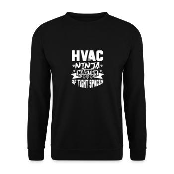 hvac ninja master of tight spaces Design - Unisex Sweatshirt - black - Front - Alina (178cm) & Michal (187cm)
