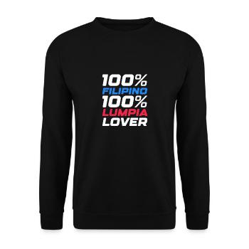 100 percent filipino lumpia lover design - Unisex Sweatshirt - black - Front - Alina (178cm) & Michal (187cm)