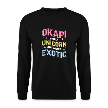 okapi like a unicorn but more exotic Design - Unisex Pullover - Schwarz - Vorne - Alina (178cm) & Michal (187cm)
