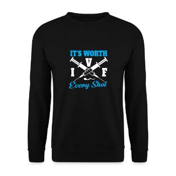 Its worth every shot Design for a in vitro father - Unisex Pullover - Schwarz - Vorne - Alina (178cm) & Michal (187cm)