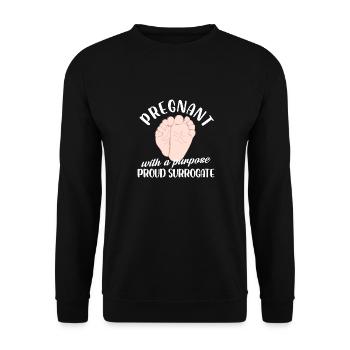 pregnant with a purpose proud surrogate Design - Unisex Sweatshirt - black - Front - Alina (178cm) & Michal (187cm)