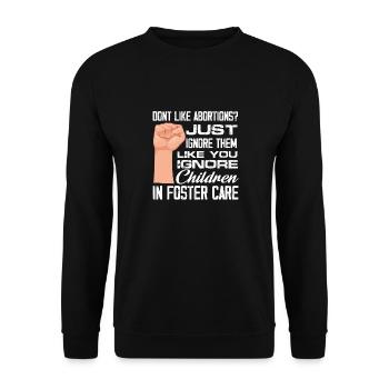 n’aiment pas les avortements, ignorez-les simplement Design - Sweat-shirt Unisexe - noir - Devant - Alina (178cm) & Michal (187cm)