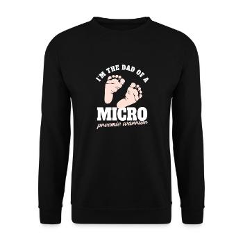 In the dad of a micro preemie warrior Design - Unisex Sweatshirt - black - Front - Alina (178cm) & Michal (187cm)