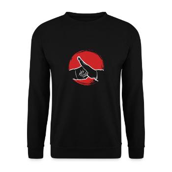 kung fu salute Design for a kung fu fan - Unisex Pullover - Schwarz - Vorne - Alina (178cm) & Michal (187cm)