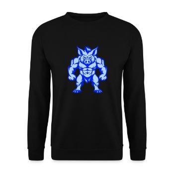Wild Boar Comic Animal - Unisex Sweatshirt - black - Front - Alina (178cm) & Michal (187cm)